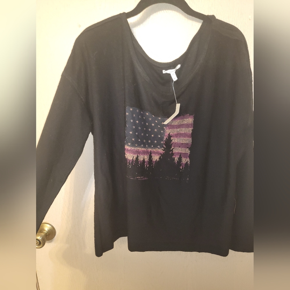 Black rustic American crop top
